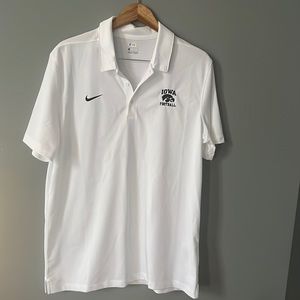 White Nike Iowa Hawkeye Polo sz L - Brand New!